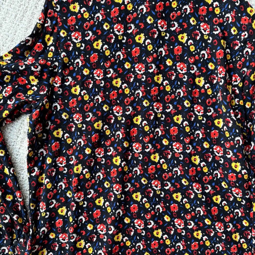 Sezane Black Floral Tuxedo-Style Blouse - Picture 4 of 6